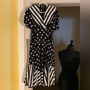 Vintage Polka Dot Black and White Dress